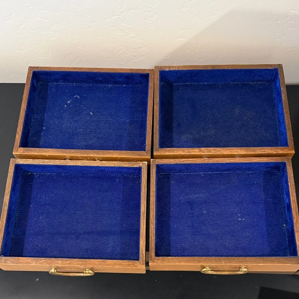 Wooden Jewelry Box with 4 Drawers with Handles - Picture 9 of 15